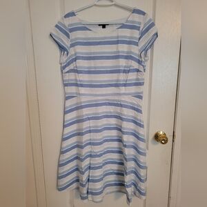 Tommy Hilfiger Blue and White Fit and Flare Dress